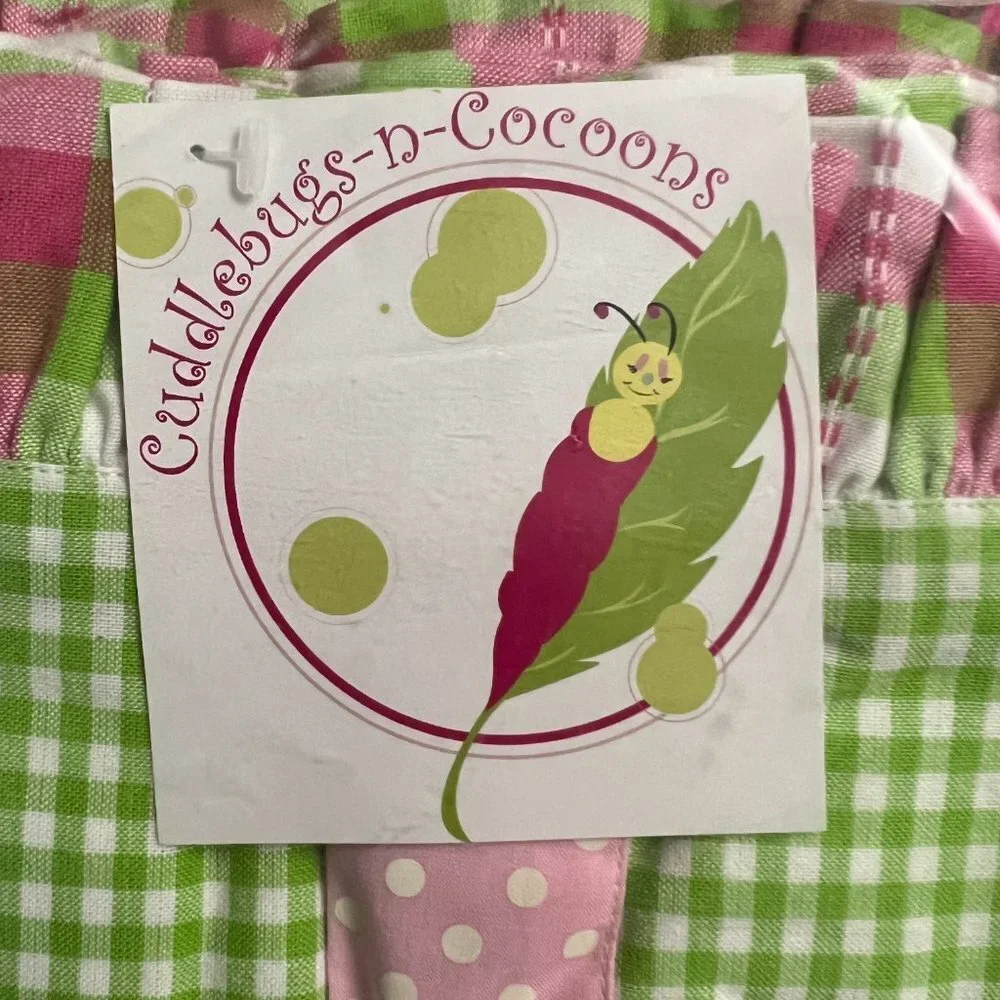 NEW Girls Pink Green Curtains 2 panels Sz 48